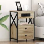vidaXL Cabinet de noptiere cu statie de încarcare Stejar Sonoma GartenMobel Dekor (859462)