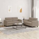 vidaXL Set de canapele cu perne, 2 piese, gri taupe, microfibra GartenMobel Dekor (3202314) Canapea