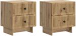 vidaXL Set 2 noptiere stejar artizanal cu 4 sertare, 43 x 34, 5 x 47, 5 cm (893854)