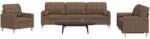 vidaXL Set de canapele cu perne decorative, 3 piese, maro, textil GartenMobel Dekor (3278306) Canapea