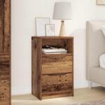 vidaXL Noptiera cu sertar Lemn Vechi 40 x 30 x 467 cm Lemn compozit GartenMobel Dekor (888923)
