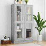 vidaXL Dulap vitrina, gri sonoma, 82, 5x30, 5x150 cm, lemn prelucrat GartenMobel Dekor (815118) Biblioteca