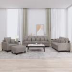 vidaXL Set de canapele cu perne, 4 piese, gri taupe, textil GartenMobel Dekor (3201647) Canapea