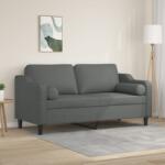 vidaXL Canapea cu 2 locuri cu pernute, gri închis, 140 cm, textil GartenMobel Dekor (3200846) Canapea