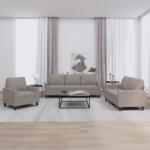 vidaXL Set de canapea cu perne, 3 piese, gri taupe, material textil GartenMobel Dekor (3201435) Canapea