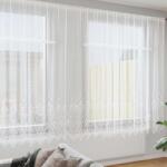 vidaXL Cortina din Dantela cu perdele Alb 220 x 1200 cm Poliester GartenMobel Dekor (4107976)