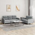 vidaXL Set de canapele cu perne, 2 piese, gri deschis, textil GartenMobel Dekor (3201600) Canapea
