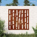 vidaXL Decor perete de gradina 55x55 cm design bambus otel Corten GartenMobel Dekor (824482)