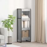 vidaXL Dulap pentru carti Gri Sonoma 80 x 30 x 155 cm Lemn compozit GartenMobel Dekor (886369) Biblioteca