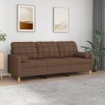 vidaXL Canapea cu 3 locuri cu pernute, maro, 180 cm, textil GartenMobel Dekor (3200793) Canapea