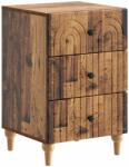 vidaXL Noptiera cu 3 sertare din lemn prelucrat, finisaj lemn vechi, 43x41x66, 5 cm (894103)