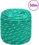 vidaXL Franghie de barca, verde, 16 mm, 50 m, polipropilena GartenMobel Dekor (152732)