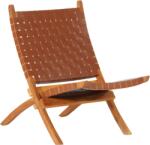 vidaXL Scaun relaxant pliant, maro, piele naturala GartenMobel Dekor (356376)