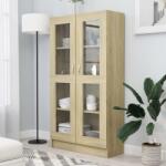 vidaXL Dulap cu vitrina, stejar Sonoma, 82, 5 x 30, 5 x 150 cm, PAL GartenMobel Dekor (802762) Biblioteca