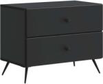 vidaXL Noptiera neagra cu 2 sertare, 62 x 34, 5 x 47, 5 cm, lemn prelucrat (895466)