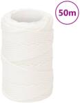 vidaXL Franghie de barca, alb complet, 2 mm, 50 m, polipropilena GartenMobel Dekor (152530)