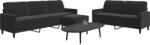 vidaXL Set de canapele cu perne, 3 piese, negru, catifea GartenMobel Dekor (3278486) Canapea