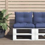 vidaXL Set perna de paleti, bleumarin, 60x38x13 cm, material textil GartenMobel Dekor (378176)