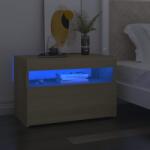 vidaXL Noptiera cu lumini LED, 2 buc. , stejar Sonoma, 60x35x40 cm GartenMobel Dekor (3082781)