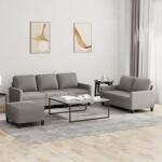 vidaXL Set de canapea cu perne, 3 piese, gri taupe, material textil GartenMobel Dekor (3201475) Canapea
