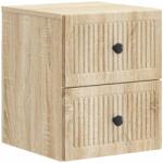 vidaXL Dulap de noapte suspendat, stejar Sonoma, 2 sertare, 33 x 34, 5 x 40 cm (897959)