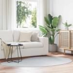 vidaXL Covor oval Huarte gri 140x200 cm din poliester, antiderapant (4103736) Covor