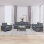 vidaXL Set de canapele cu perne, 3 piese, gri închis, catifea GartenMobel Dekor (3202171) Canapea