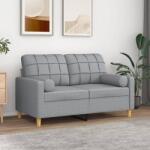 vidaXL Canapea cu 2 locuri cu pernute, gri deschis, 120 cm, textil GartenMobel Dekor (3200774) Canapea