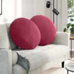 vidaXL Perne de Sezut 2 pcs Rosu Vin Ø80 x 29 cm Catifea GartenMobel Dekor (42014253)