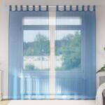 vidaXL Perdele Voile cu buzunare pentru bare 2 buc Albastru regal GartenMobel Dekor (4102214)