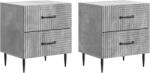vidaXL Set 2 noptiere gri beton cu 2 sertare, 43 x 34, 5 x 47, 5 cm (894762)