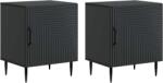 vidaXL Set 2 noptiere negre din lemn prelucrat, 43 x 34, 5 x 50 cm, stil modern (894798)