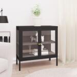 vidaXL Servanta, negru, 70x35x70 cm, otel si sticla GartenMobel Dekor (336064) Comoda