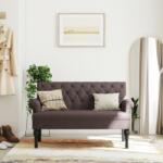 vidaXL Bancheta cu spatar, maro închis, 120x62x75, 5 cm, textil GartenMobel Dekor (372123)