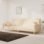 vidaXL Canapea extensibila cu 2 locuri, 2 perne, crem, textil GartenMobel Dekor (375744) Canapea