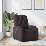 vidaXL Fotoliu de masaj rabatabil, maro închis, material textil GartenMobel Dekor (372496)