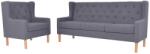 vidaXL Set canapea, 2 piese, gri, material textil GartenMobel Dekor (274933) Canapea