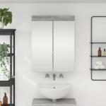 vidaXL Dulap cu oglinda pentru baie TULUM Gri Sonoma 60 x 16, 5 x 78 cm GartenMobel Dekor (880367)