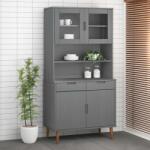 vidaXL Rafturi superioare dulap înalt, gri, 90x35x100 cm, lemn de pin GartenMobel Dekor (350551) Comoda