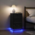 vidaXL Noptiera cu lumini LED Negru 38x34x65 cm GartenMobel Dekor (861302)
