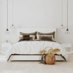 vidaXL Noptiere cu sertar, 2 buc. , alb extralucios GartenMobel Dekor (342585)
