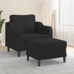 vidaXL Fotoliu canapea cu taburet, negru, 60 cm, material textil GartenMobel Dekor (3201131) Canapea