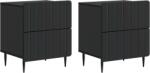 vidaXL Set 2 noptiere negre cu 4 sertare, lemn prelucrat, 43x34, 5x49, 5 cm (894298)
