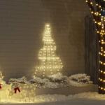 vidaXL Brad de Craciun LED cu 112 LED Alb cald 511 cm Metal GartenMobel Dekor (42018737)