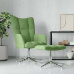 vidaXL Scaun de relaxare cu taburet, verde deschis, catifea GartenMobel Dekor (328131)