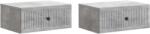 vidaXL Set 2 noptiere suspendate cu sertar, gri beton, 49 x 34, 5 x 20 cm (897942)