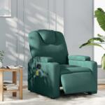 vidaXL Fotoliu electric de masaj rabatabil, verde închis, textil GartenMobel Dekor (3204362)