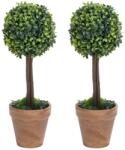 vidaXL Plante artificiale cimisir cu ghiveci, 2 buc. verde 33 cm minge GartenMobel Dekor (336515)
