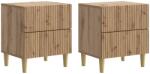 vidaXL Set 2 noptiere cu 2 sertare, stejar artizanal, 43 x 34, 5 x 48 cm (894544)