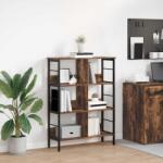 vidaXL Raft pentru carti Stejar fumuriu 82 x 32 x 112 cm Lemn compozit GartenMobel Dekor (883990) Biblioteca